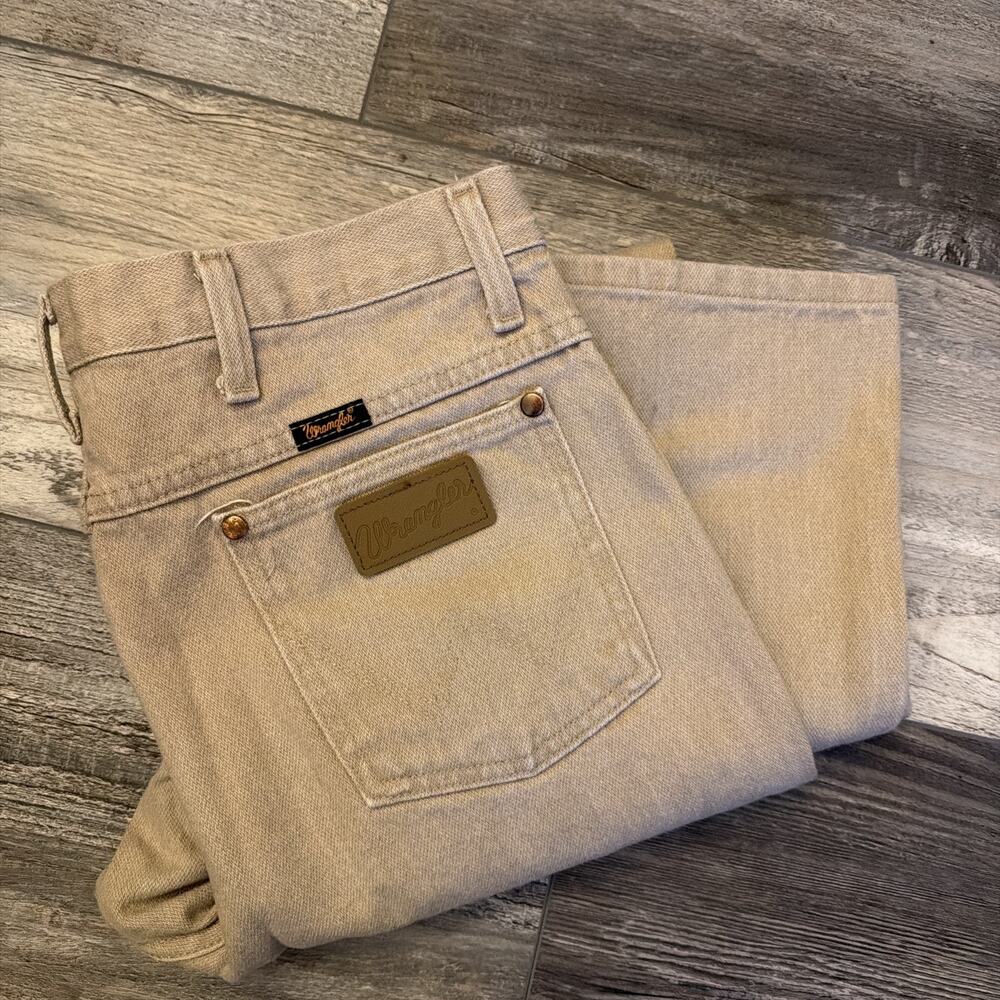 Wrangler A002- 3030 Brown Wash Cowboy Men's Denim Jeans SZ 34x32 936TAN - Picture 10 of 10